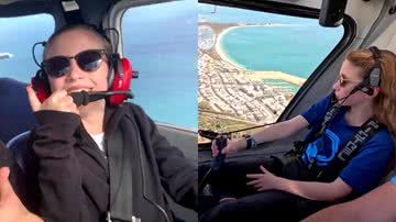 Amy Spicer, de apenas 10 anos, pilotando uma aeronave elétrica - Reprodução/Vídeo/X/Reuters