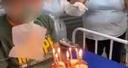 Parte de vídeo de paciente comemorando aniversário em hospital - Divulgação/ Arquivo Pessoal