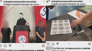 Captura de tela das publicações realizadas pelo Colégio Cívico Militar Marquês de Caravelas - Reprodução/Redes Sociais/X/TelesCombate