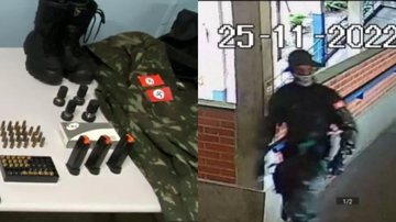 Armas utilizadas pelo atirador de Aracruz durante atentados - Divulgação / PCES e Divulgação / Câmeras de segurança