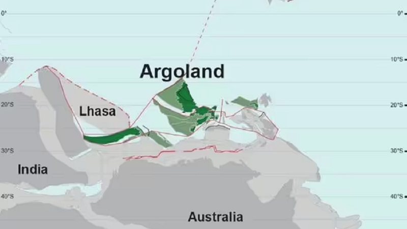 Representação de onde ficava a porção de terra chamada de Argolândia - Reprodução/Vídeo/Youtube