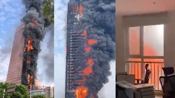 Trechos de vídeos mostrando incêndio - Divulgação/ Redes Sociais