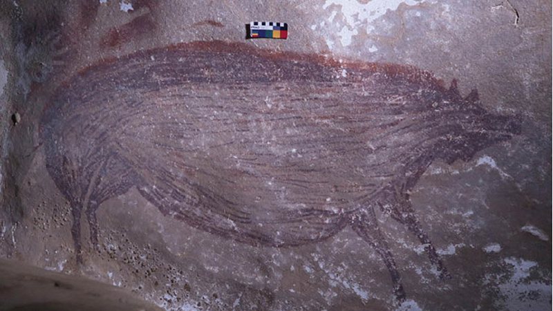 Arte rupestre encontrada na Indonésia - Divulgação