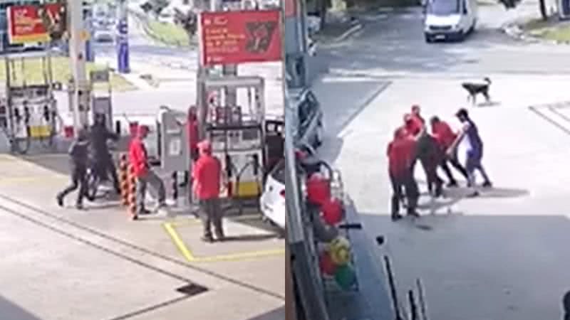 Imagens de câmera de segurança do posto de gasolina - Reprodução/Vídeo/YouTube/@uol