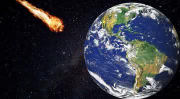 Imagem ilustrativa de asteroide vindo na direção da Terra - Divulgação/ Pixabay/ 9866112