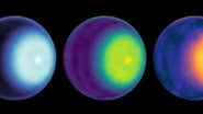Ciclone polar identificado em Urano (cor mais clara) - Divulgação / NASA