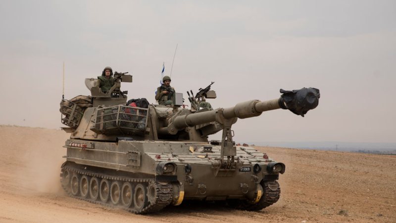 Tanque de guerra no conflito entre Palestina e Israel - Getty Images