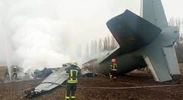 Registro do acidente ocorrido nesta quinta-feira, 24 - Divulgação/Serviço de Imprensa do Ministério de Emergência da Ucrânia