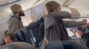 Homem ameaça comissária de bordo com colher, durante voo de Los Angeles para Boston, EUA - Reprodução/Vídeo