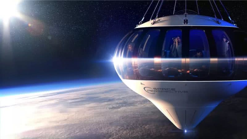 Imagem ilustrativa da viagem com o balão especial - Space Perspective