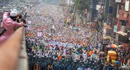 Mais de 40.000 pessoas participaram da mobilização contra Macron, em Bangladesh - Divulgação / Twitter