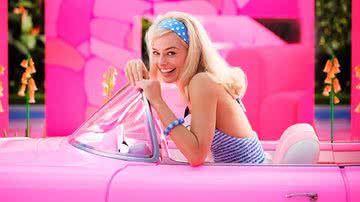 Margot Robbie durante as gravações do filme "Barbie" - Divulgação/Warner Bros