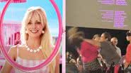 Imagem do filme Barbie e agressão durante sessão de filme - Divulgação e Reprodução/Video