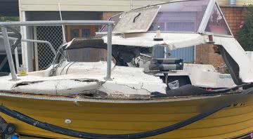 Barco após o acidente na Austrália - NSW Police/G1