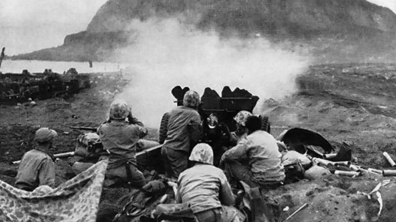 Registro da Batalha de Iwo Jima, 1945 - Domínio Público
