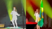 Momento em que Bebel Gilberto pisa na bandeira do Brasil - Reprodução/Vídeo