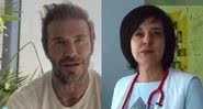David Beckham e a médica Iryna em montagem - Divulgação / Redes sociais