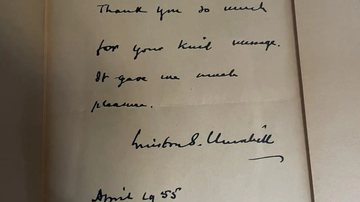 Carta com a assinatura de Winston Churchill - Divulgação/ Redes Sociais