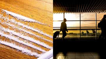 Imagens ilustrativas de cocaína e aeroporto, respectivamente - Fotos de BrutallyHonestFREE e Rudy and Peter Skitterians via Pixabay