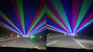 Os lasers na estrada da China - Reprodução/Vídeo/X/@gunsnrosesgirl3