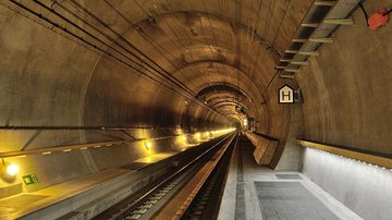 O túnel Gotthard Base - Zacharie Grossen via Wikimedia Commons