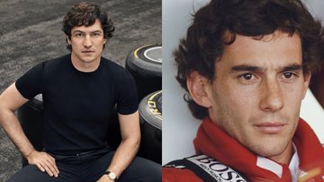 Gabriel Leone como Ayrton Senna e Ayrton Senna, respectivamente - Reprodução/Redes Sociais/Instagram/@leonegabriel e Getty Images