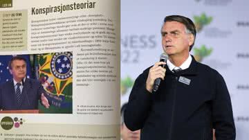 Livro da Noruega que usa Bolsonaro como exemplo de negacionista na pandemia de covid-19. - Reprodução/@avelarlarissah e GettyImages