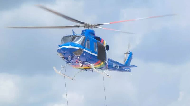 O helicóptero que havia desaparecido - Reprodução/Redes Sociais/Facebook/Forças Armadas da Guiana