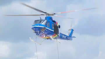 O helicóptero que havia desaparecido - Reprodução/Redes Sociais/Facebook/Forças Armadas da Guiana