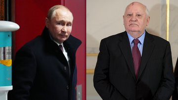 Lado esquerdo: Presidente Putin/Lado direito: Ex-líder da União Soviética, Mikhail Gorbachev. - Getty Images