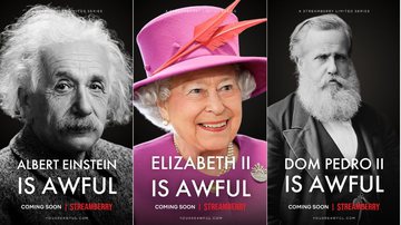 Einstein, Elizabeth II e Dom Pedro II em pôster de série da Netflix - Reprodução