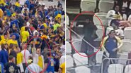 Torcedores do Boca Juniors foram flagrados imitando macaco e fazendo gesto nazista - Divulgação/ Redes Sociais