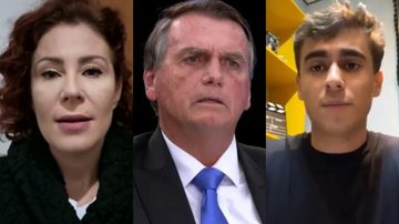 Carla Zambelli, Jair Bolsonaro e Nikolas Ferreira em antigas entrevistas - Reprodução/Vídeo