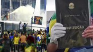 Imagens dos terroristas bolsonaristas durante invasão à Praça dos Três Poderes - Marcelo Camargo/ Agência Brasil e Reprodução/Vídeo
