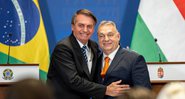 Jair Bolsonaro ao lado de Viktor Orbán nesta quinta-feira, 17 - Getty Images