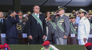 Registro de Bolsonaro durante a comemoração - Antonio Cruz/ Agência Brasil