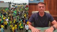 Registro dos protestos e Jair Bolsonaro - Getty Images e Reprodução/Vídeo