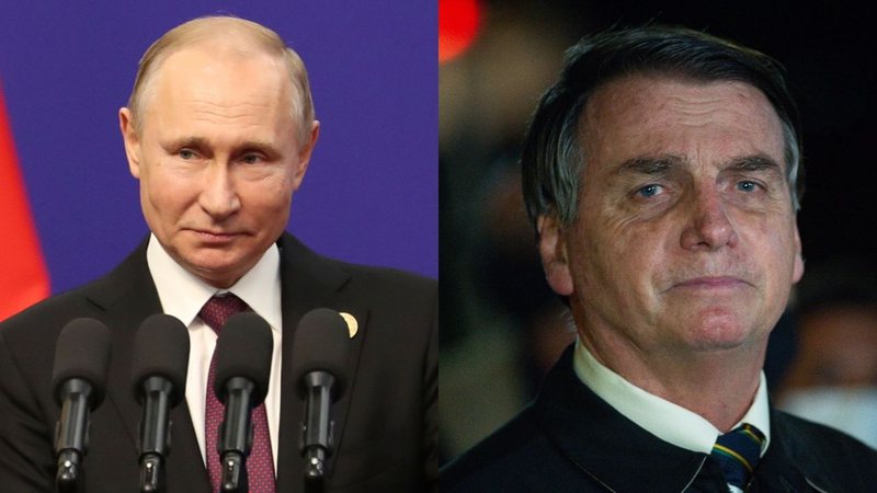 Fotografias de Vladimir Putin e Jair Bolsonaro - Getty Images