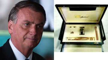 Montagem com Bolsonaro e a segunda caixa de joias - Getty Images e Reprodução