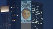 Foto de Bolsonaro estampada em prédio da ONU em Nova York - Reprodução / Redes socais