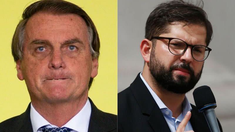 Os presidentes Bolsonaro e Boric - Getty Images
