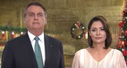 Jair e Michelle Bolsonaro em pronunciamento natalino de 2021 - Divulgação/Youtube/CNN Brasil
