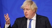 Boris Johnson, o primeiro-ministro do Reino Unido, em discurso nesta quarta-feira, 15 - Getty Images