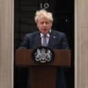 Boris Johnson durante a renúncia nesta quinta-feira, 7 - Getty Images