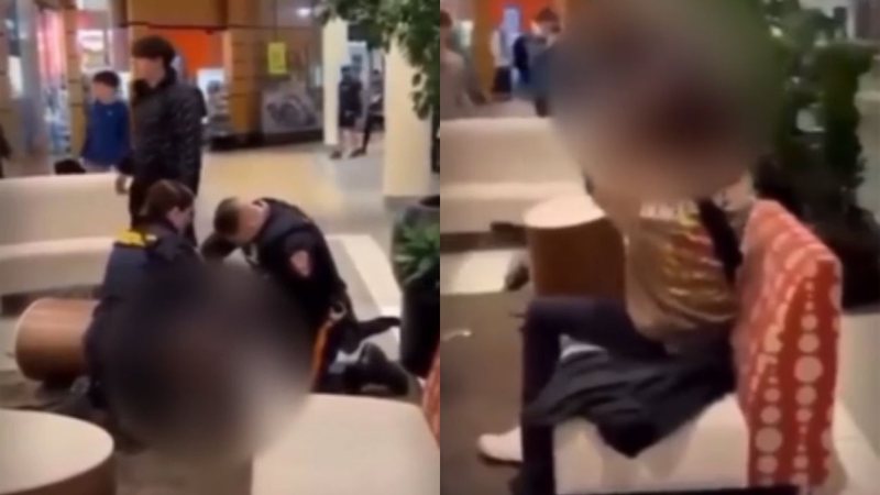 Registro da ação policial em um shopping em Bridgewater, Nova Jersey - Divulgação/Vídeo/g1