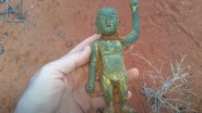 Imagem de pequeno Buda encontrado em praia na Austrália Ocidental - Reprodução / Vídeo