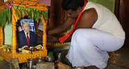 Bussa Kishna em seu santuário para Donald Trump - Divulgação/ YouTube/ GoNewsIndia