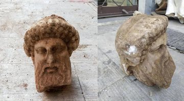 Busto encontrado do deus grego Hermes - Ministério da Cultura da Grécia