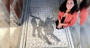 Mosaico na porta de uma residência em Pompeia - Divulgação/Twitter