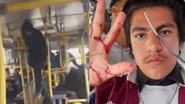 Á esquerda manifestantes invadem ônibus e à direita imagem de adolescente ferido - Reprodução / Vídeo e Reprodução / Arquivo pessoal